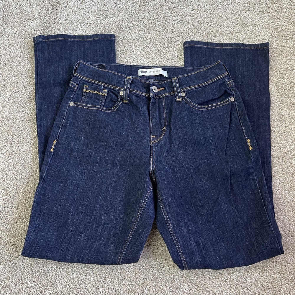 Levi's 515 Bootcut Jeans Womens 4 Dark Wash Blue Mid Rise Stretch Denim